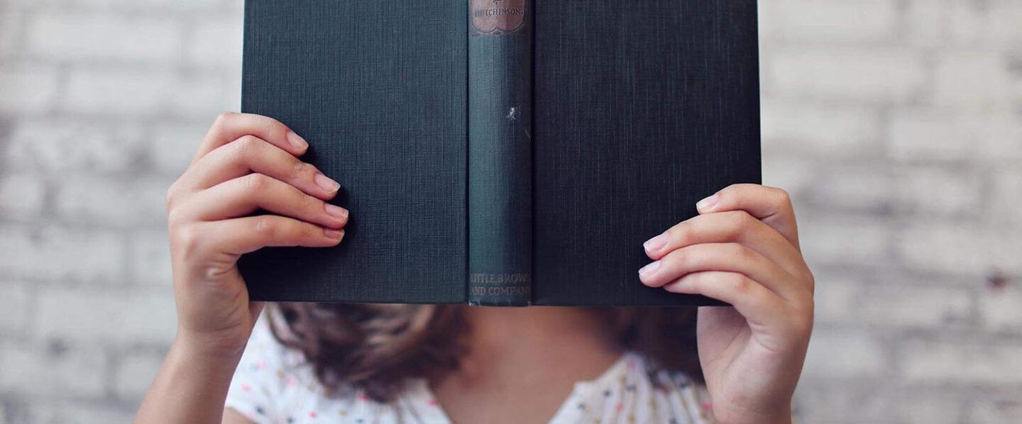 A woman reading a book