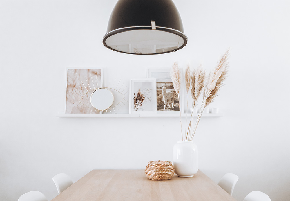 Boho frame shelf decor